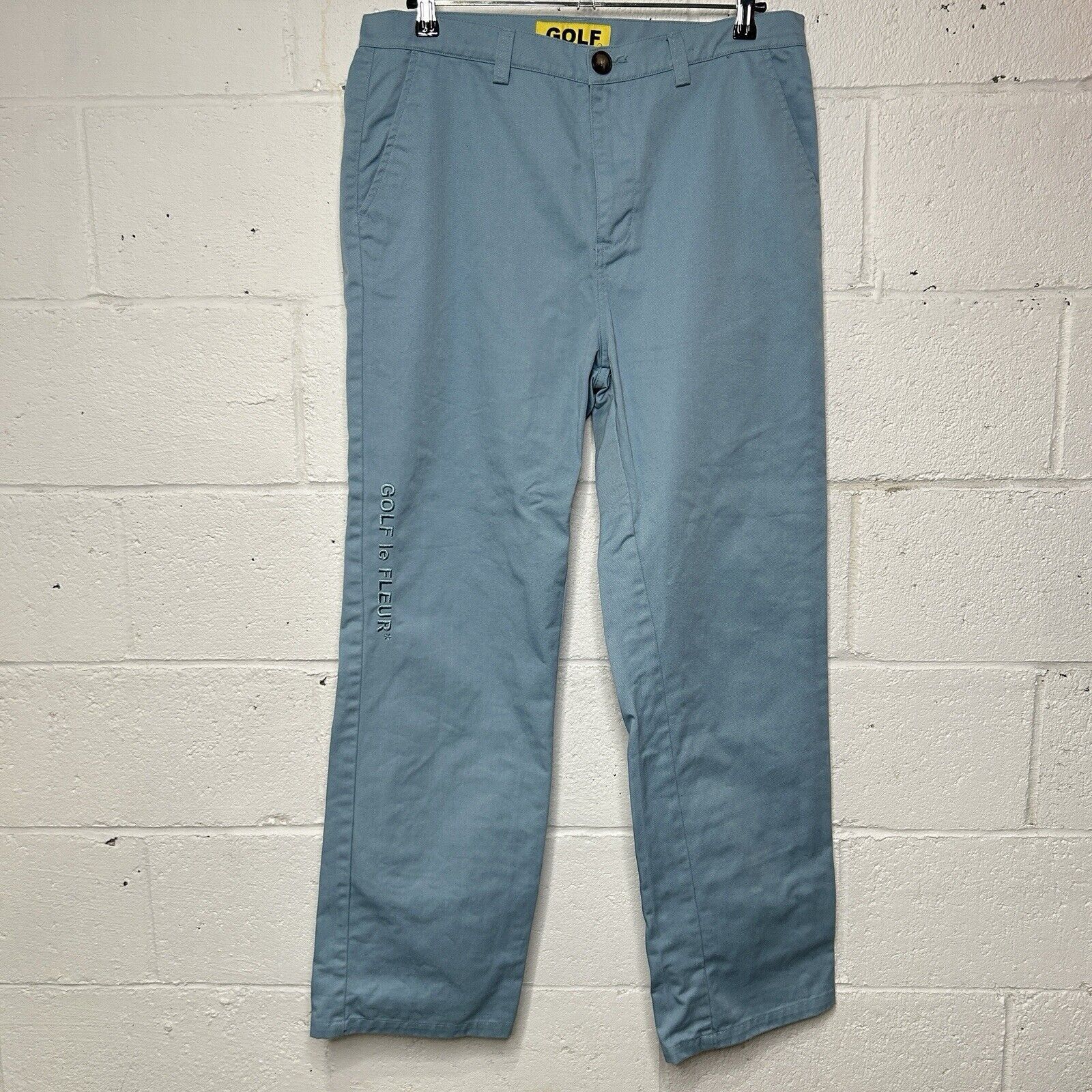 Dickies Golf Wang Golf Le Fleur Embroidered Chino Pants “Blue” Size US 34 / EU 50 - 1 Thumbnail