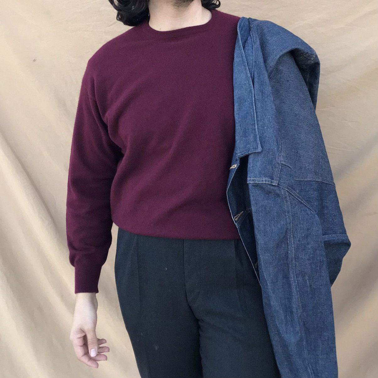 Other made in SCOTLAND SUPER GEELONG DARK PURPLE CHERRY JUMPER Size US L / EU 52-54 / 3 - 1 Thumbnail