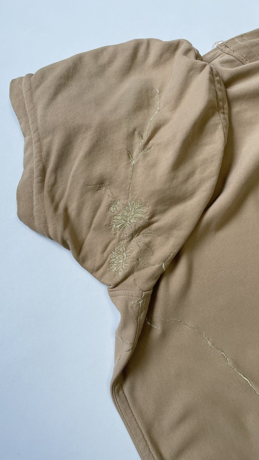 Haider Ackermann ‘Floral Embroidered’ Tan Cotton Perth Hoodie Size US L / EU 52-54 / 3 - 18 Thumbnail