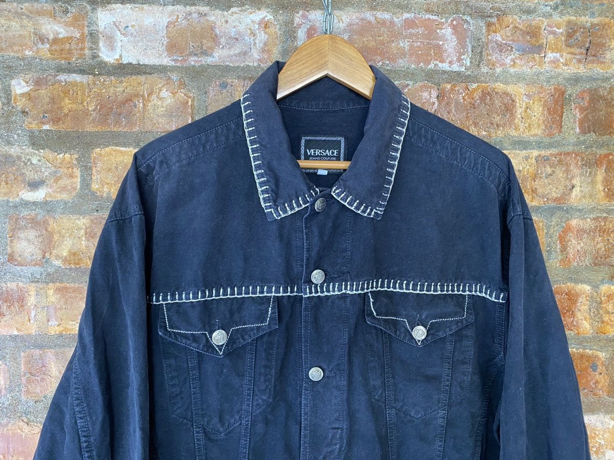 Versace × Versace Jeans Couture × Versus Versace 90s Versace Contra Stitch Detailing Jacket Size US L / EU 52-54 / 3 - 4 Thumbnail