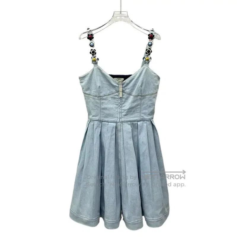 Fendi Fendi Light Blue Cotton Women's Dress . Size XXS / US 00 / IT 34 - 1 Thumbnail