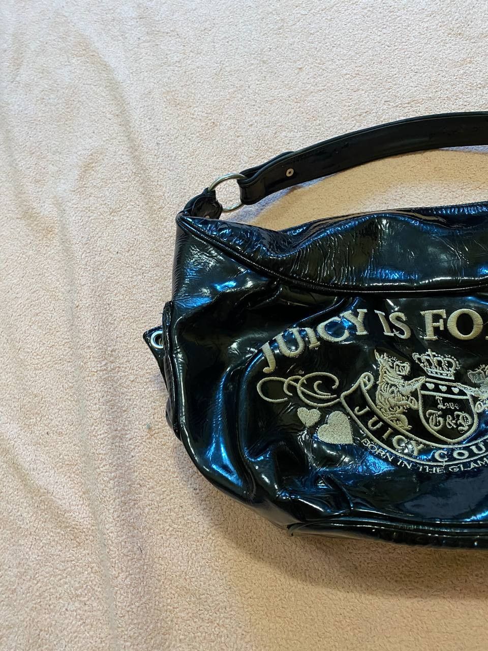 Juicy Couture LUXURY VINTAGE Black Belt Bag Big Print Juicy Couture Size ONE SIZE - 2 Thumbnail