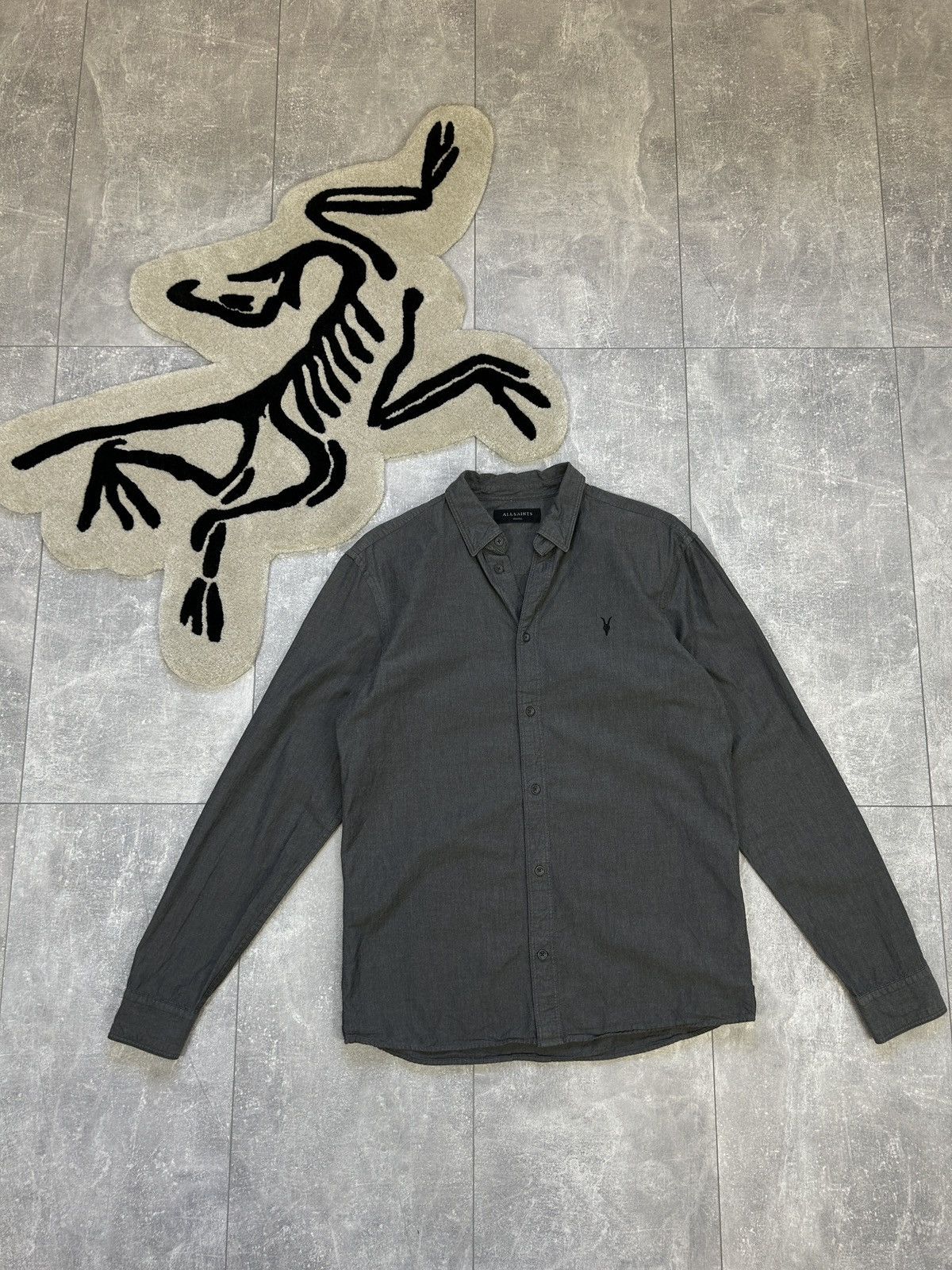Allsaints Mens Vintage AllSaints Shirts button up luxury grey Japanese Size US S / EU 44-46 / 1 - 1 Thumbnail