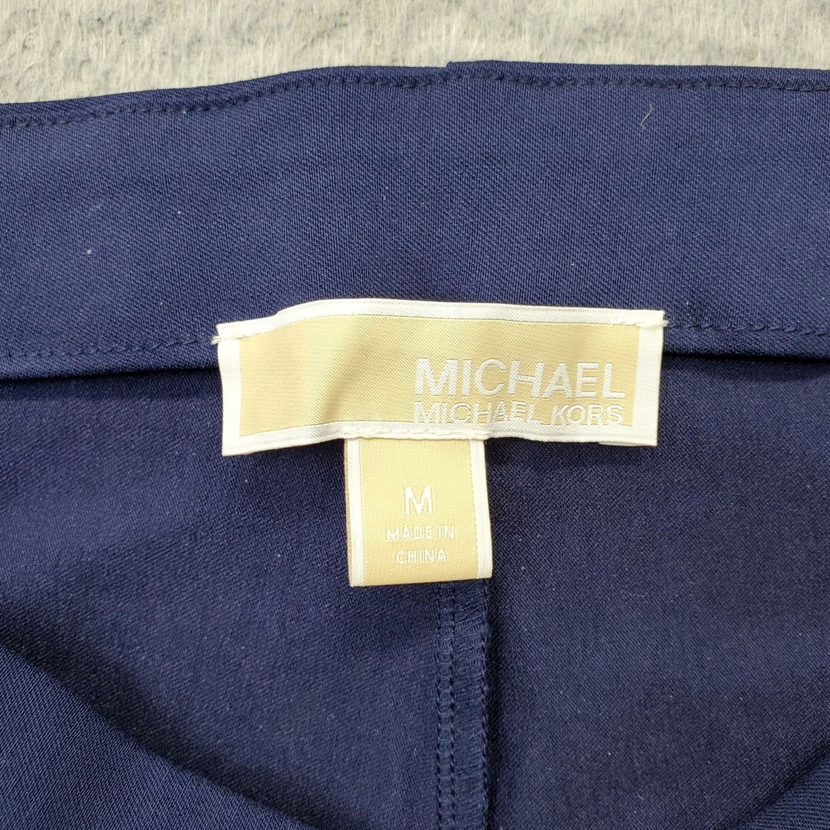 Michael Kors Michael Kors Ankle Pants Womens M Navy Viscose Stretch High Waist Pull-On Casual Travel Pants Womens Navy Size M Size 32" / US 10 / IT 46 - 7 Thumbnail