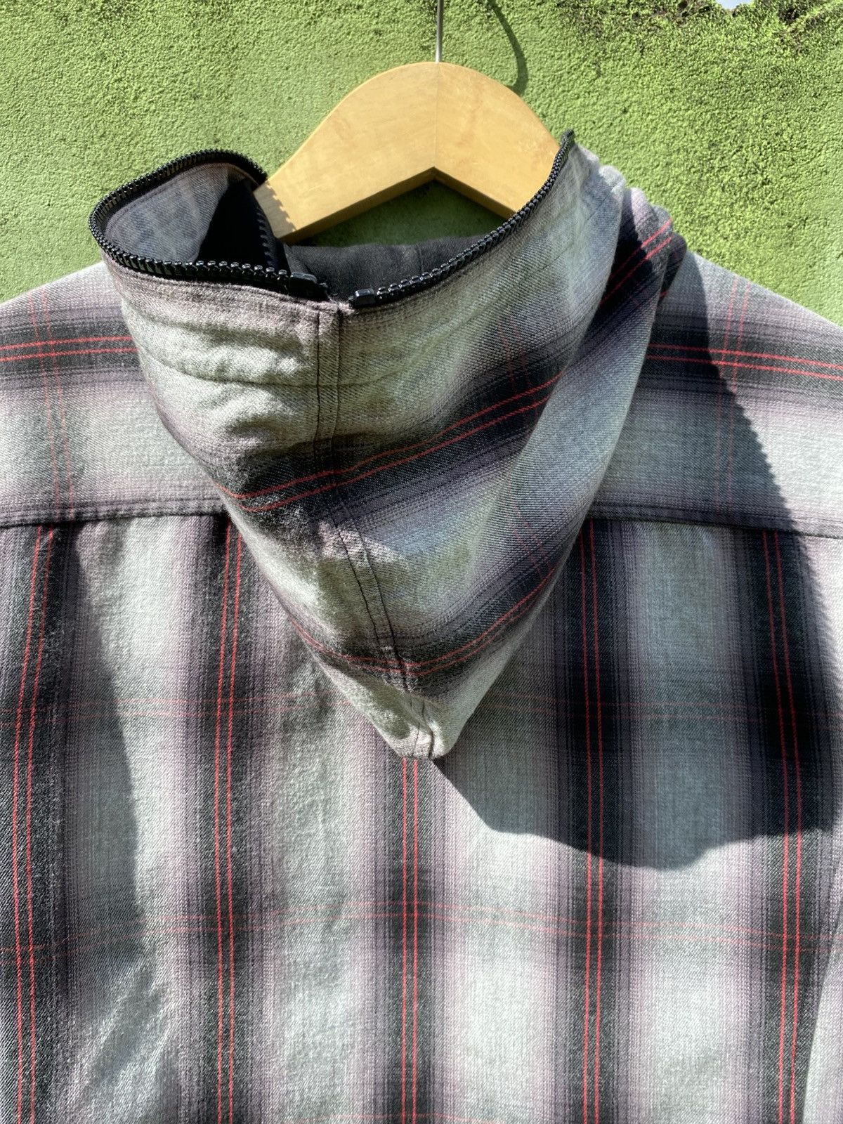 Japanese Brand Net Man Slim Fit Classic Grey Plaid Hoodie Full Zip Casual Size US L / EU 52-54 / 3 - 11 Thumbnail