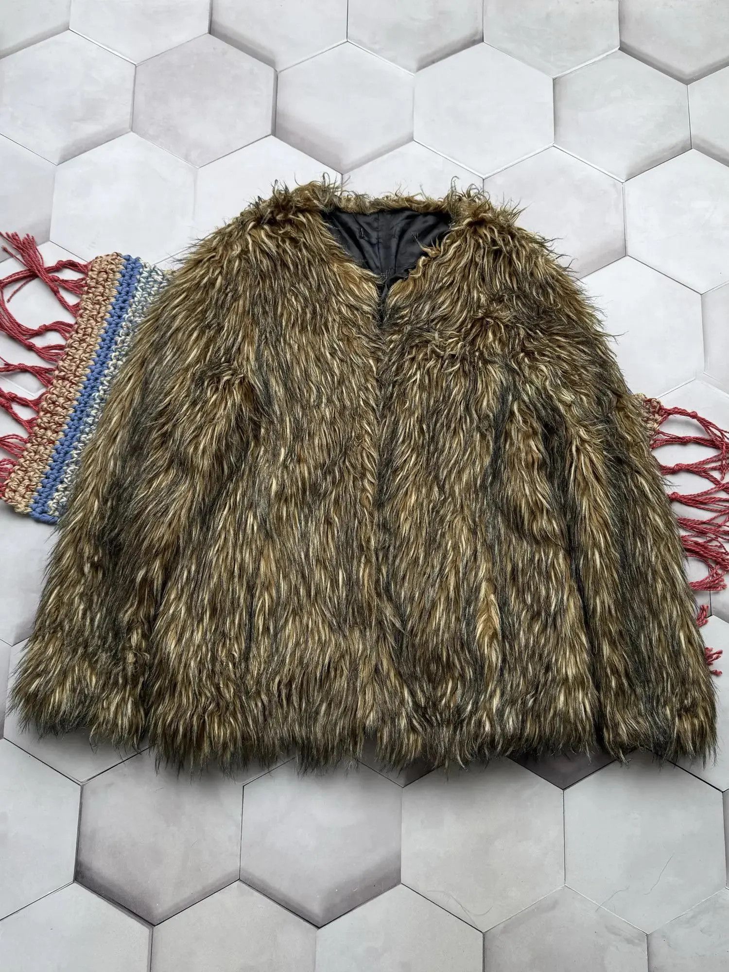 Japanese Brand Vintage Faux Fux Coat (E4) Size L / US 10 / IT 46 - 1 Thumbnail