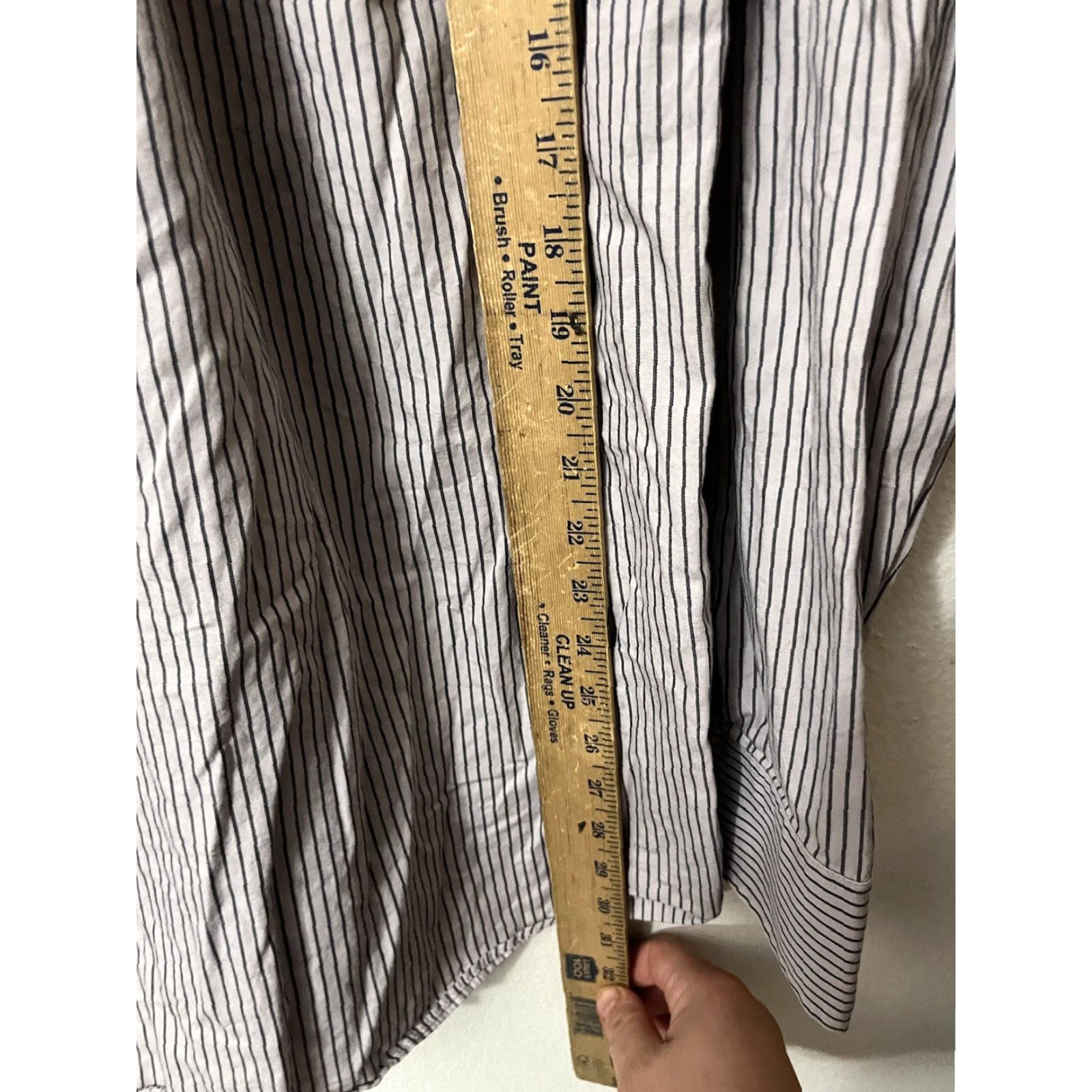 Michael Kors MICHAEL KORS Purple Striped Button-Up Dress Shirt M 100% Cotton Long Sleeve Mens Size 40R - 4 Thumbnail