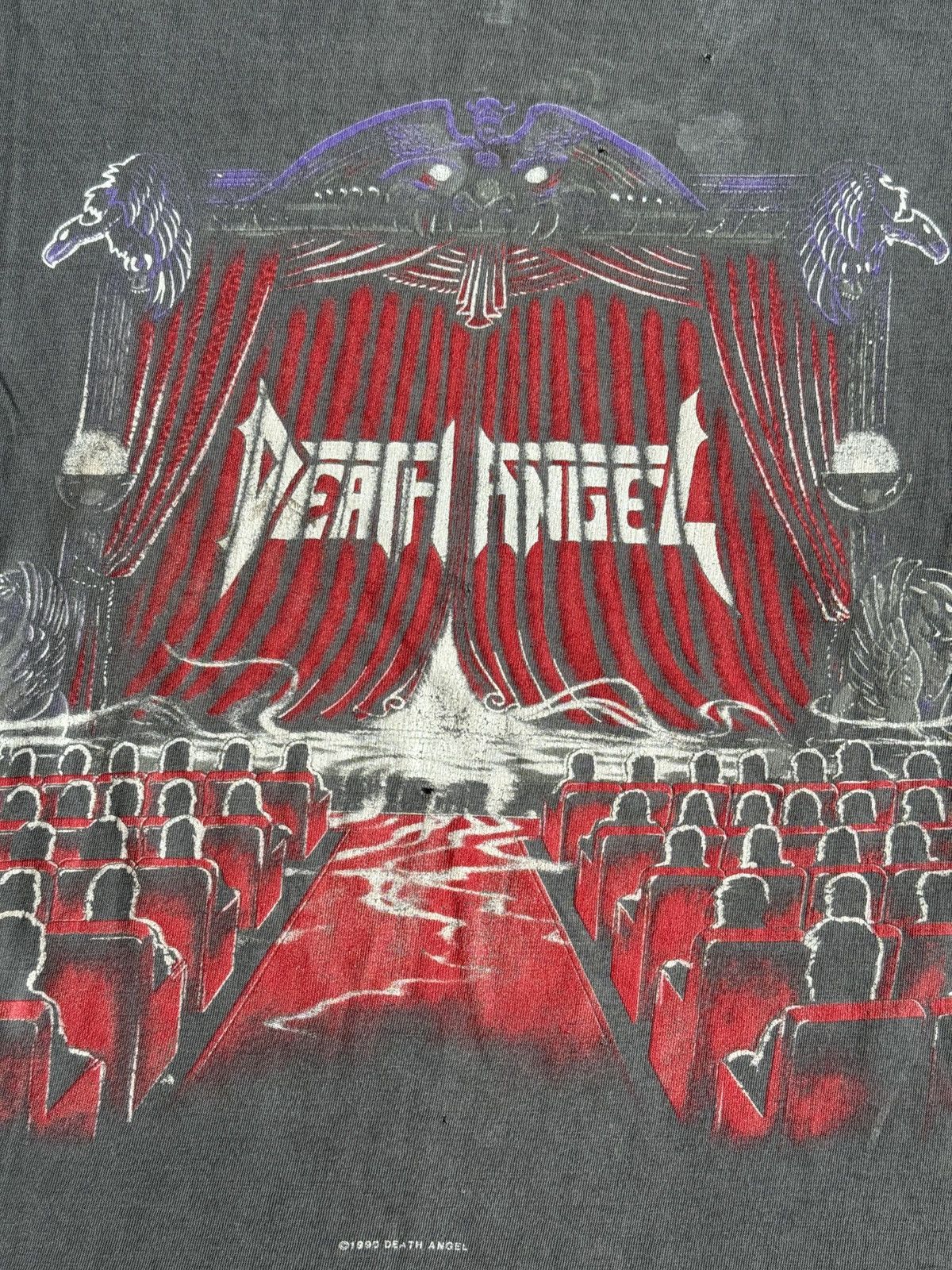 Band Tees × Vintage *RARE* 1990 90s VINTAGE DEATH ANGEL FADED DISTRESSED METAL Size US L / EU 52-54 / 3 - 4 Thumbnail