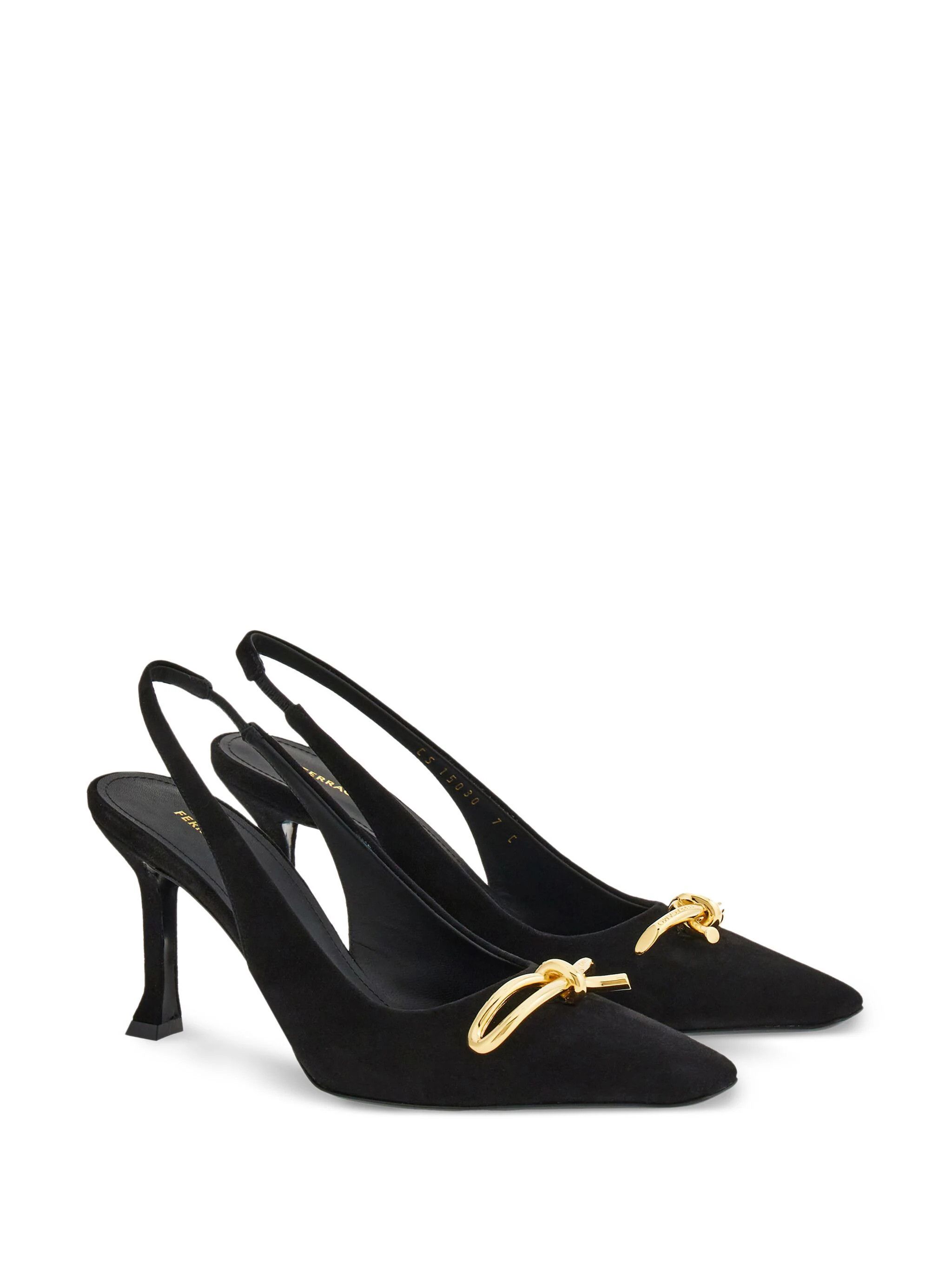 Salvatore Ferragamo o1s1rm0924 Slingback Bow Pumps in Black Size US 9.5 / IT 39.5 - 2 Thumbnail