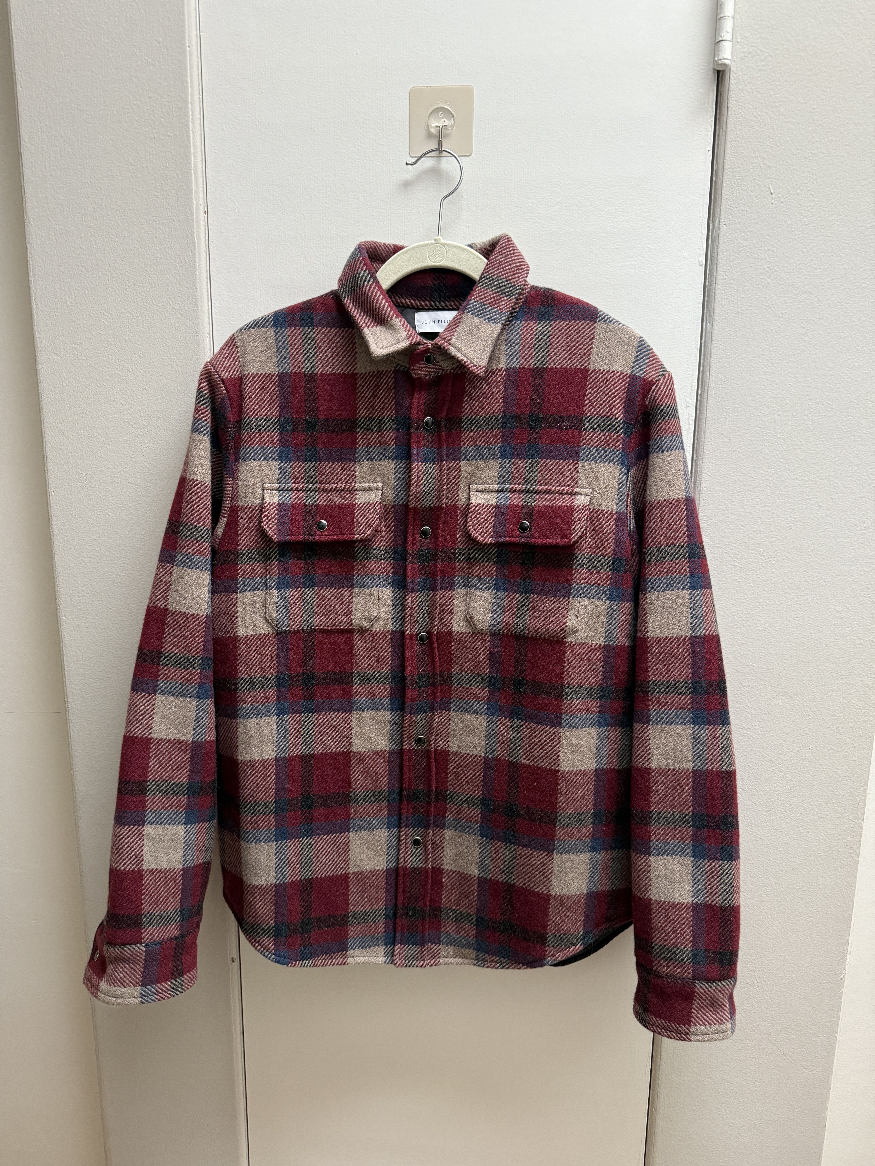 John Elliott John Elliott Jupiter Overshirt Medium Burgundy X Navy Size US M / EU 48-50 / 2 - 1 Thumbnail
