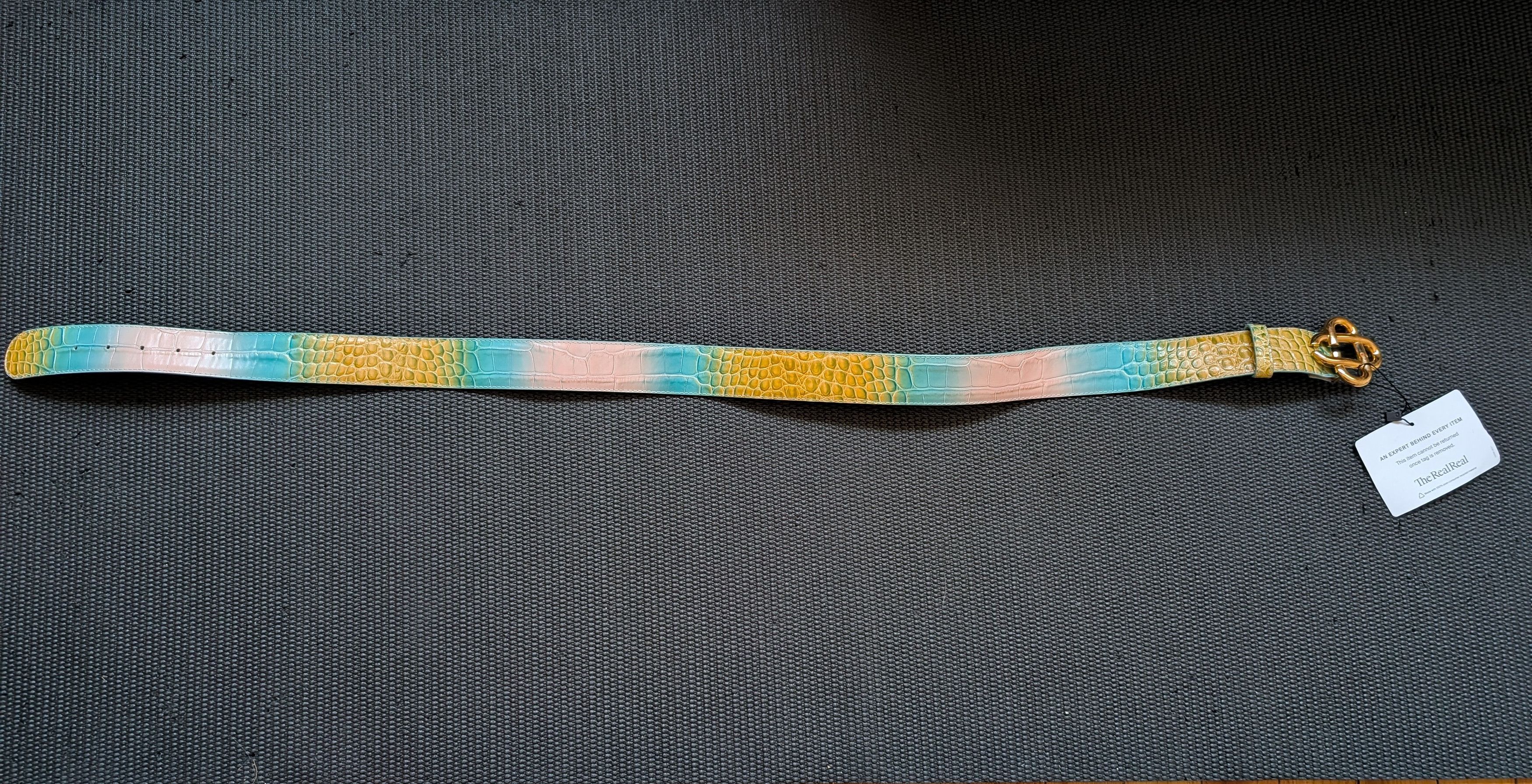 Casablanca Casablanca Multicolor Croc-embossednleather belt 95cm/38 Size 38 - 1 Thumbnail