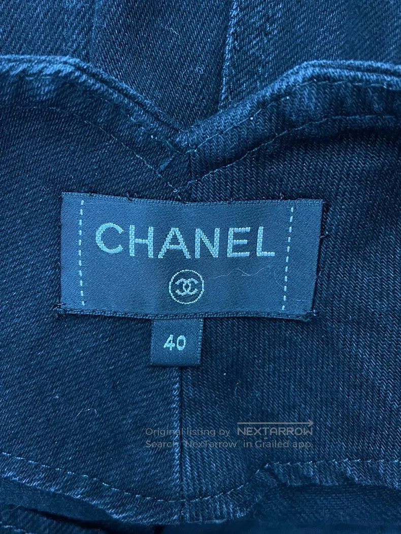 Chanel Chanel Black denim stitched mesh trousers Size 26" / US 2 / IT 38 - 3 Thumbnail