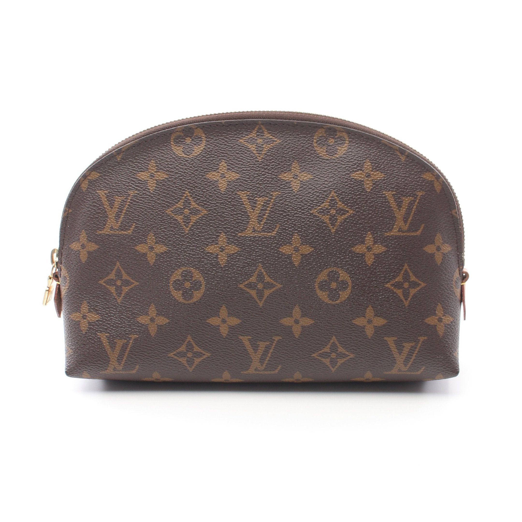 Louis Vuitton Pochette Cosmetic Gm Monogram Pouch Leather Brown