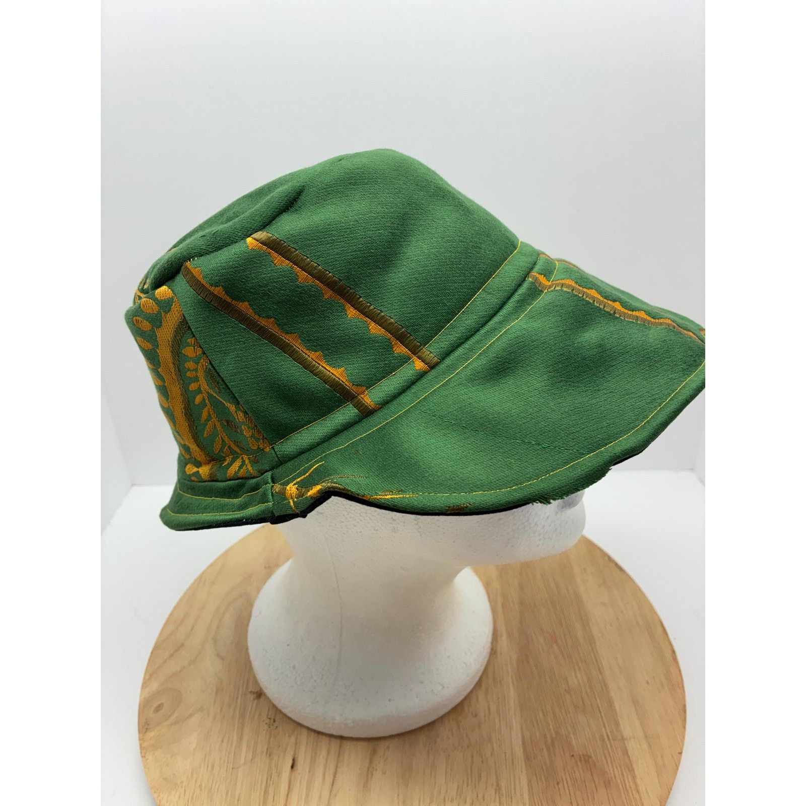 Other Forest Green Upcycled Bucket Hat – Handmade Size ONE SIZE - 9 Thumbnail