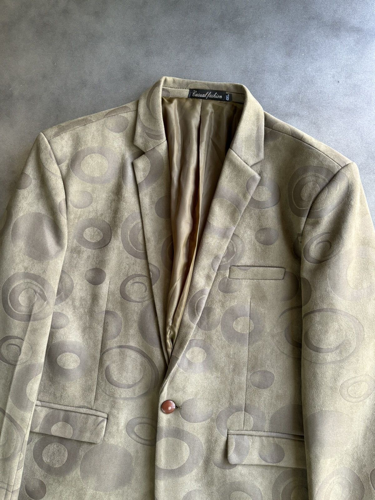 Japanese Brand × Other × Vintage The Riddler Ass Coat Micro Suede 90s Vintage Blazer Pattern Size 36S - 6 Thumbnail