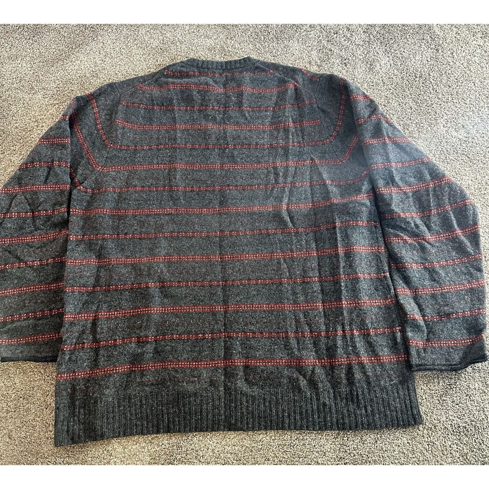J.Crew VTG Y2K J Crew Sweater Mens XL Striped Lambs Wool Knit Size US XL / EU 56 / 4 - 7 Thumbnail