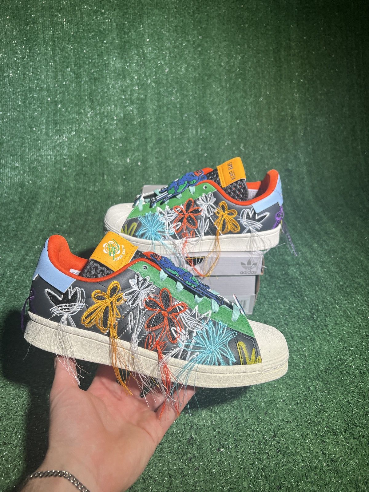 adidas gazelle silver green womens Adidas x Sean Wotherspoon Superstar SUPEREARTH – Extra Butter