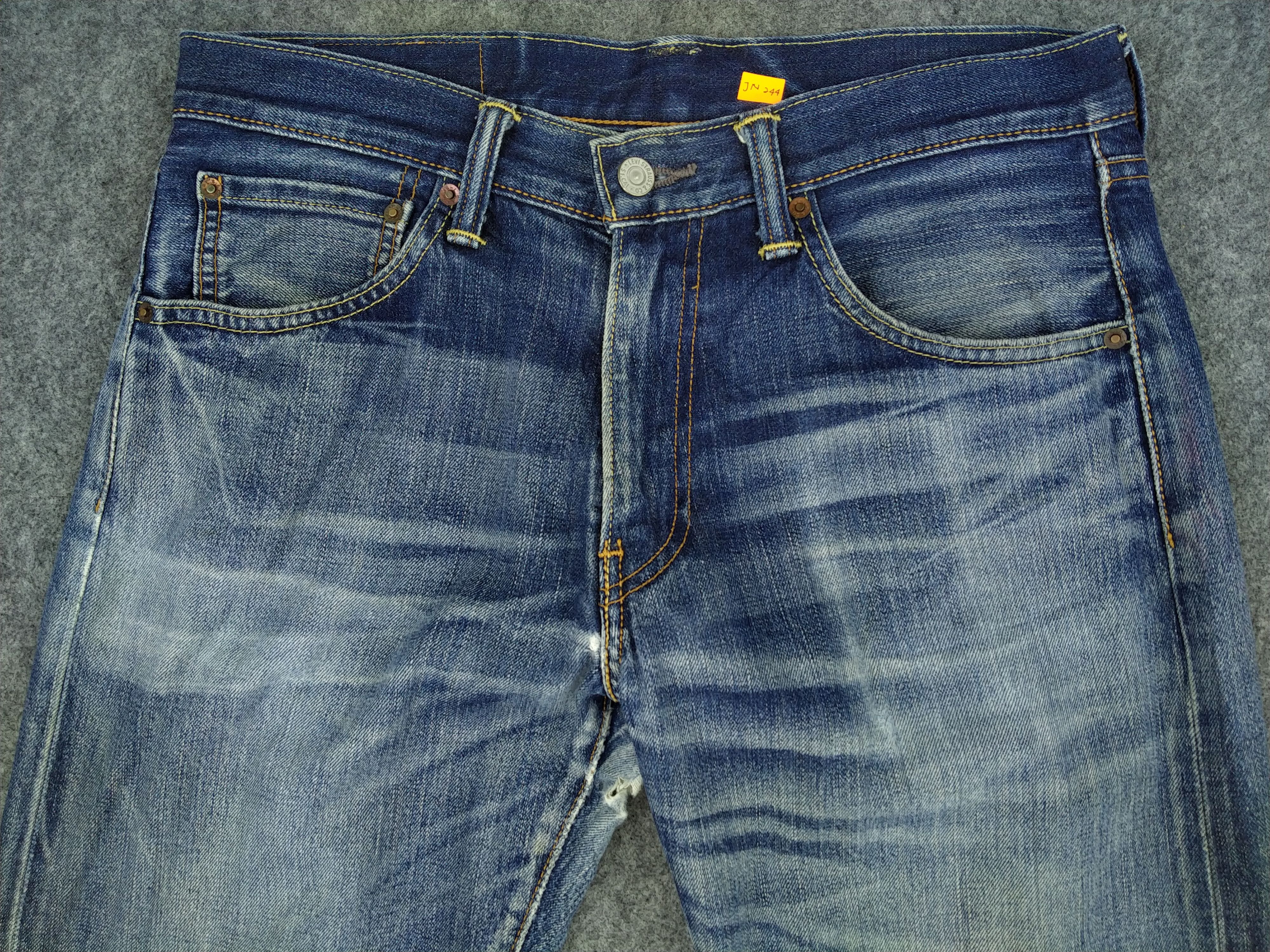 Levi's Dark Blue Levi's 503 Distressed Denim 33x30.5 -JN244 Size US 33 - 3 Thumbnail