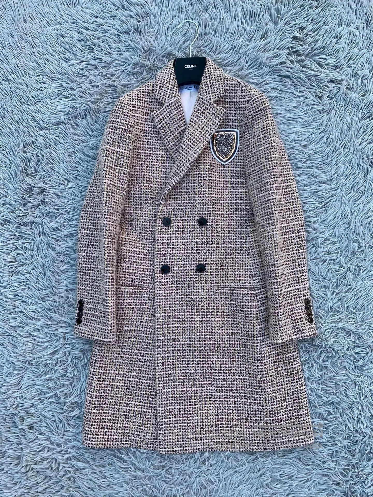 Dior Dior Wool Coat with Woven Badge. Size US S / EU 44-46 / 1 - 1 Thumbnail