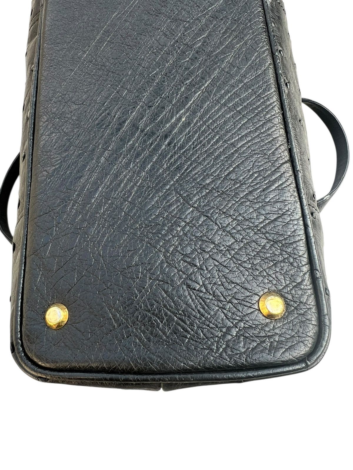 Leather Vintage JRA Japan Black Ostrich Leather Bag Size ONE SIZE - 18 Thumbnail