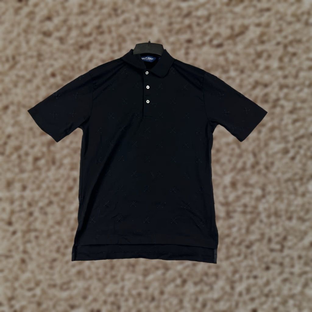 Polo Ralph Lauren VINTAGE Polo Ralph Lauren Shirt Men Medium Black Golf Clubs Pima Cotton Knit Size US M / EU 48-50 / 2 - 1 Thumbnail