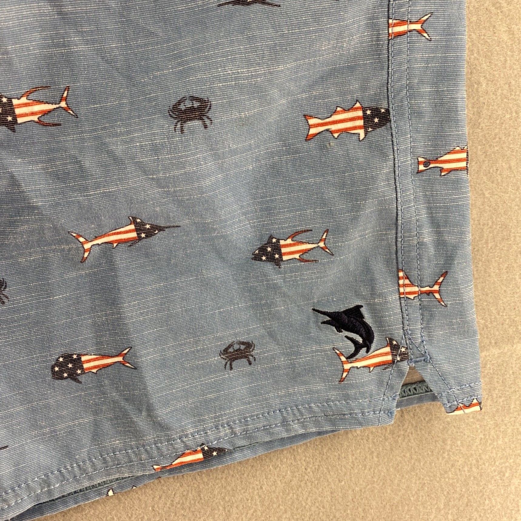 Vintage Salt Life Swim Trunks Men’s XL Blue Surfing Board Short Drawstring Fish AOP Size US 36 / EU 52 - 2 Thumbnail