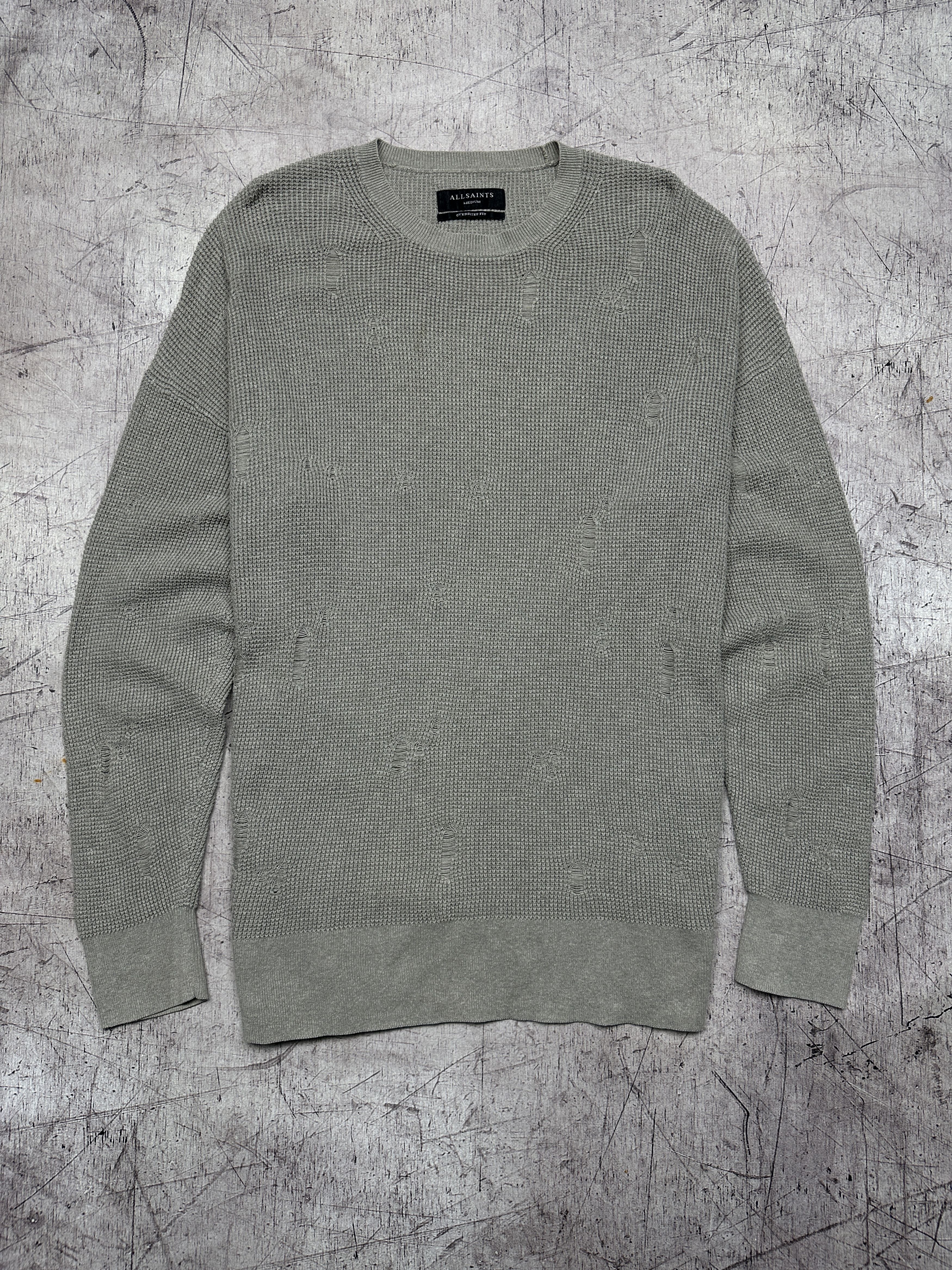 Allsaints Allsaints Mens Forram Knit Distressed Sweater Size US M / EU 48-50 / 2 - 1 Thumbnail