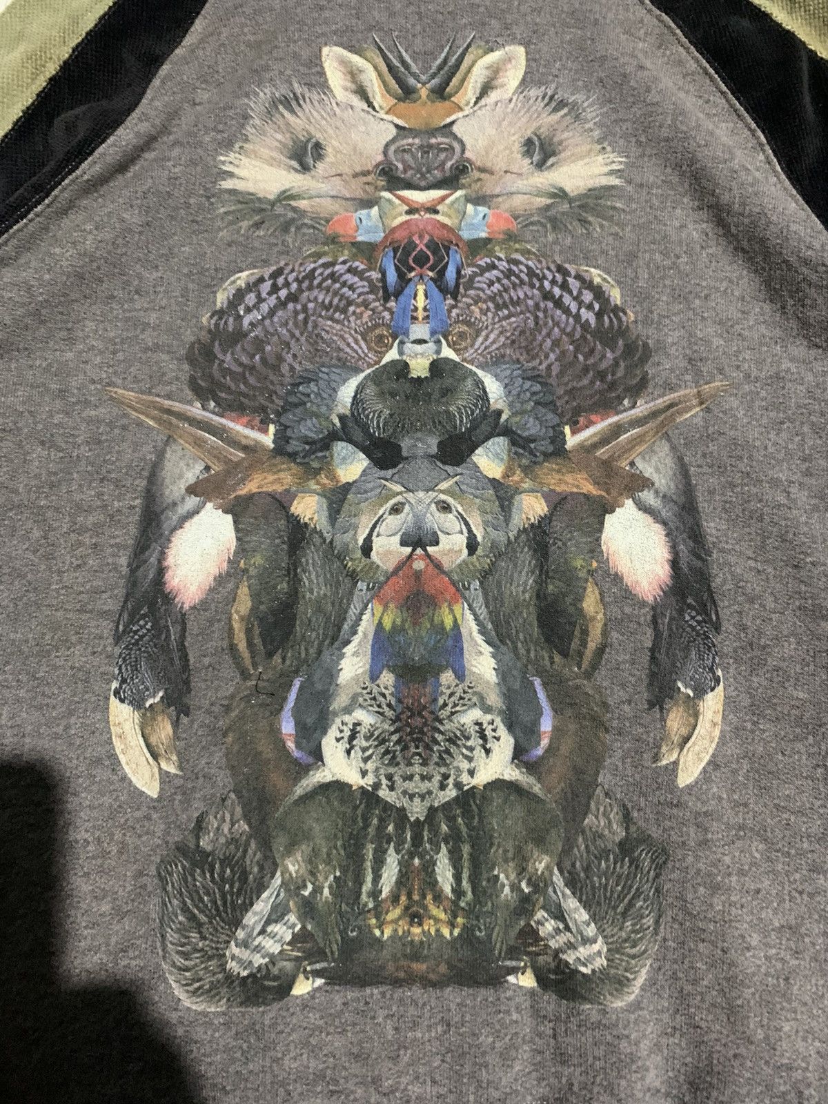 GOSTAR DE FUGA × If Six Was Nine × Le Grande Bleu (L.G.B.) 2000s Fuga Hum symmetrical animal art distressed hoodie Size US L / EU 52-54 / 3 - 3 Thumbnail