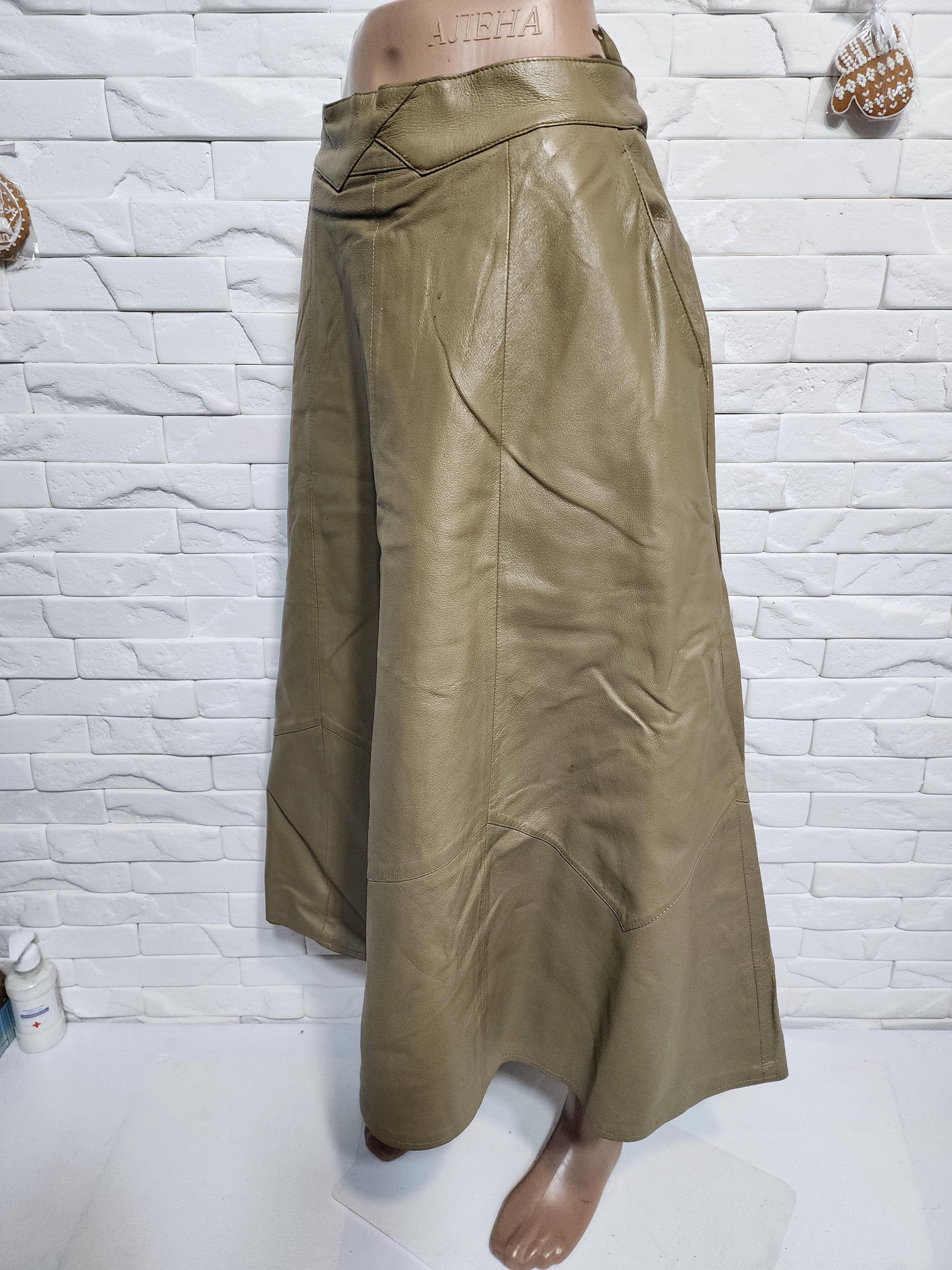 Other Brown Leather Skirt with Pockets Size 33" - 2 Thumbnail
