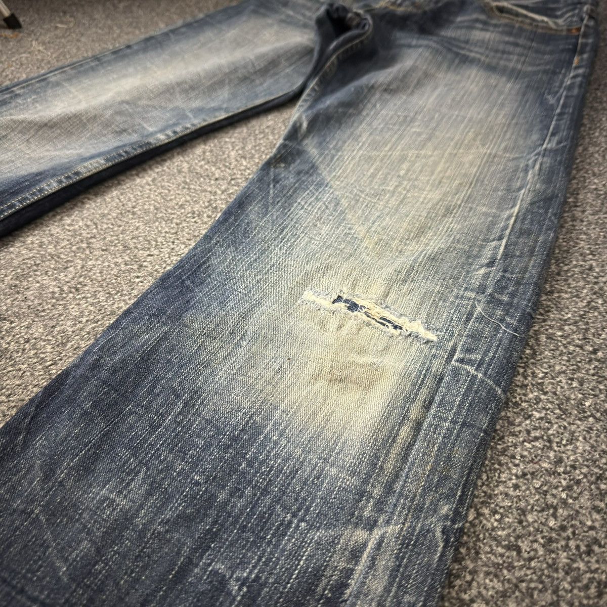 14th Addiction Vintage 2000 Y2K Boot There Clawmark Natural Denim Size US 29 - 6 Thumbnail
