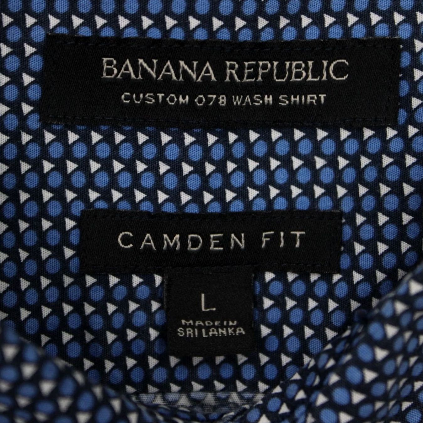Banana Republic Banana Republic Mens Large Blue Custom 078 Wash Camden Fit Short Sleeve Size US L / EU 52-54 / 3 - 6 Thumbnail