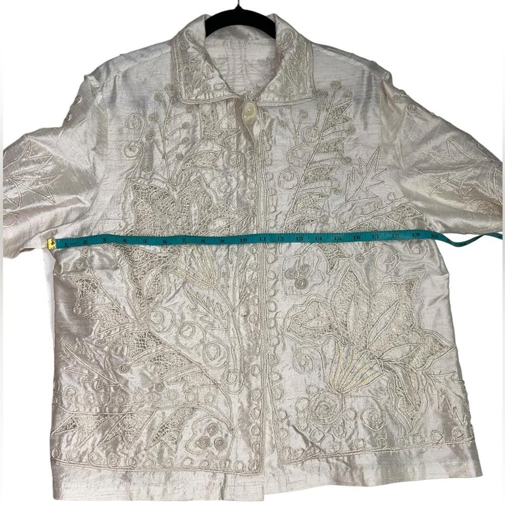Designer Vintage Boho Embroidered Beaded Floral Shacket M/L Size L / US 10 / IT 46 - 5 Thumbnail