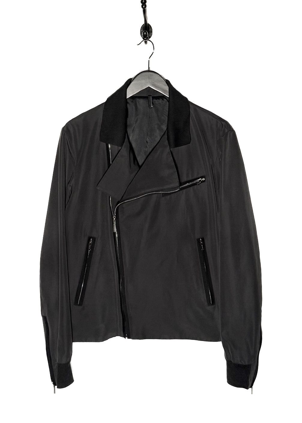 Dior Dior Homme Black Cotton Nylon Asymmetrical Zipped Jacket Size US M / EU 48-50 / 2 - 1 Thumbnail