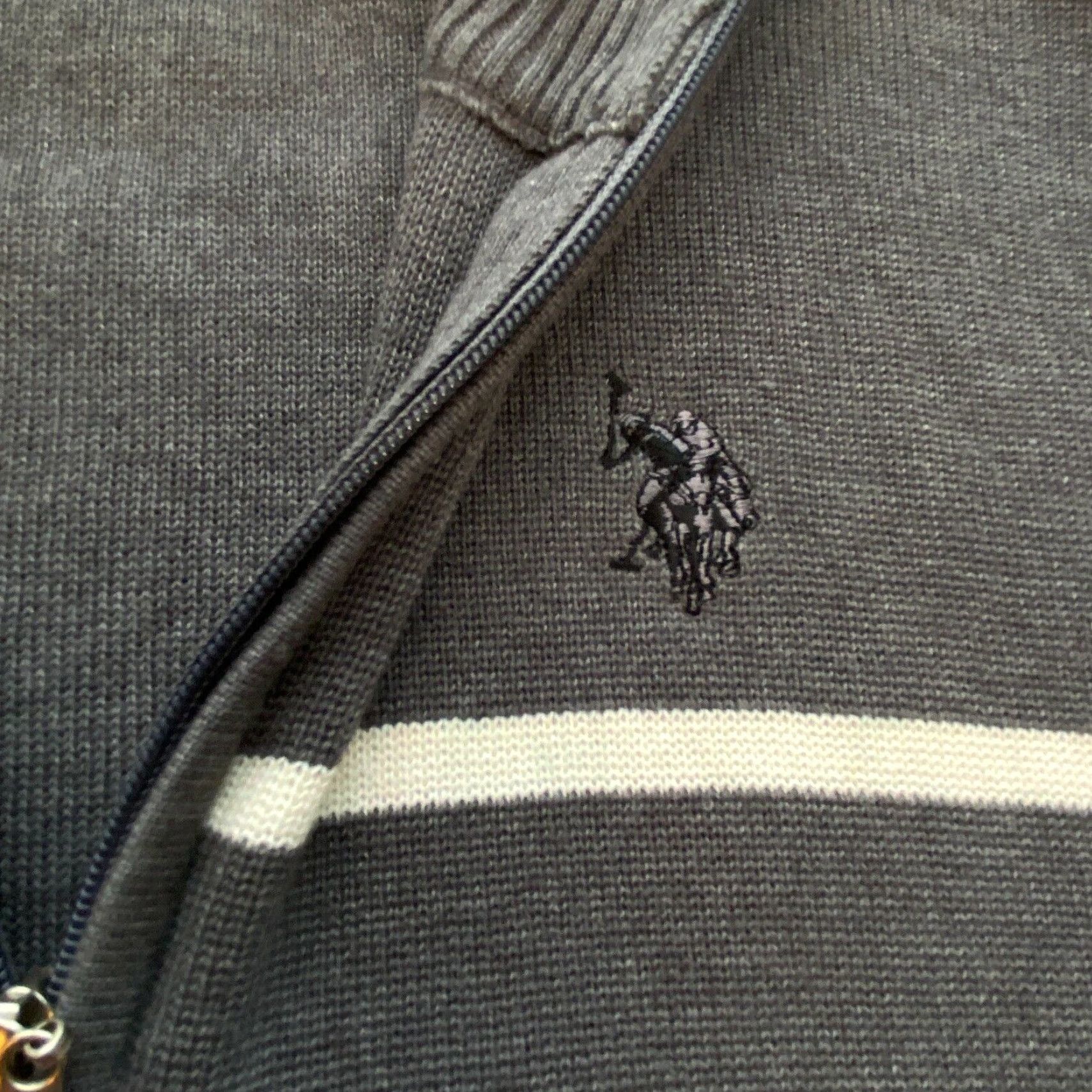 Vintage US Polo Assn Mens Medium Gray 1/4 Zip Long Sleeve Sweater Pullover Size US M / EU 48-50 / 2 - 4 Thumbnail