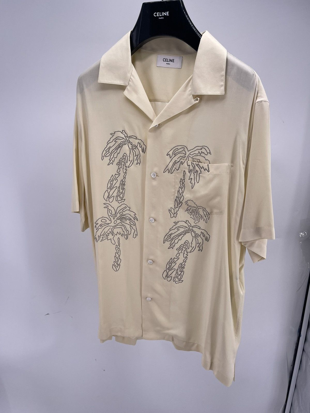 Celine Celine Convertible-Collar Studded Satin Shirt size 38 Size US M / EU 48-50 / 2 - 1 Thumbnail