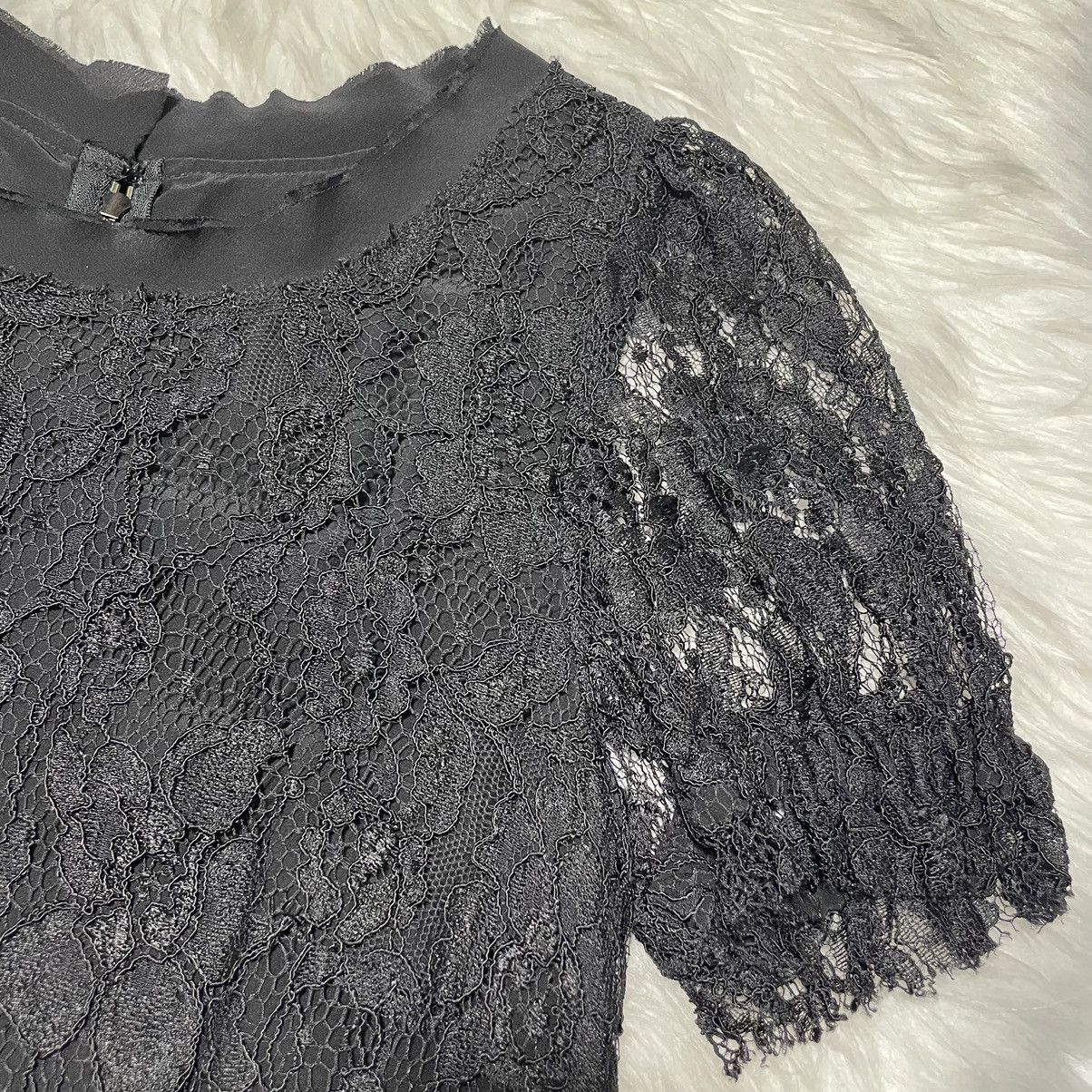Dolce & Gabbana DOLCE & GABBANA Floral Lace Short Sleeve Dress 40 Black Size S / US 4 / IT 40 - 10 Thumbnail