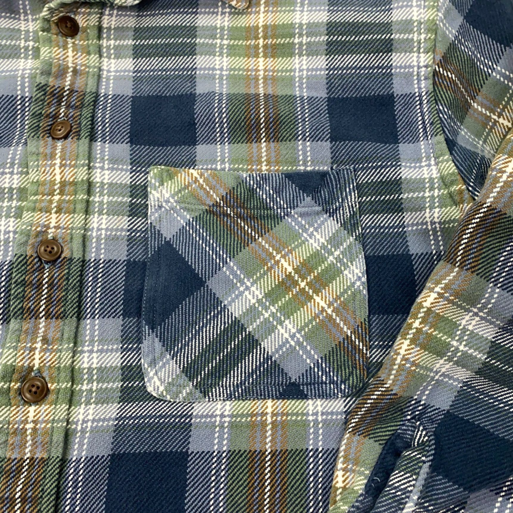 Vintage VTG Alaska Wilderness Gear Flannel Shirt Mens Large Blue Plaid Button Up Size US L / EU 52-54 / 3 - 2 Thumbnail
