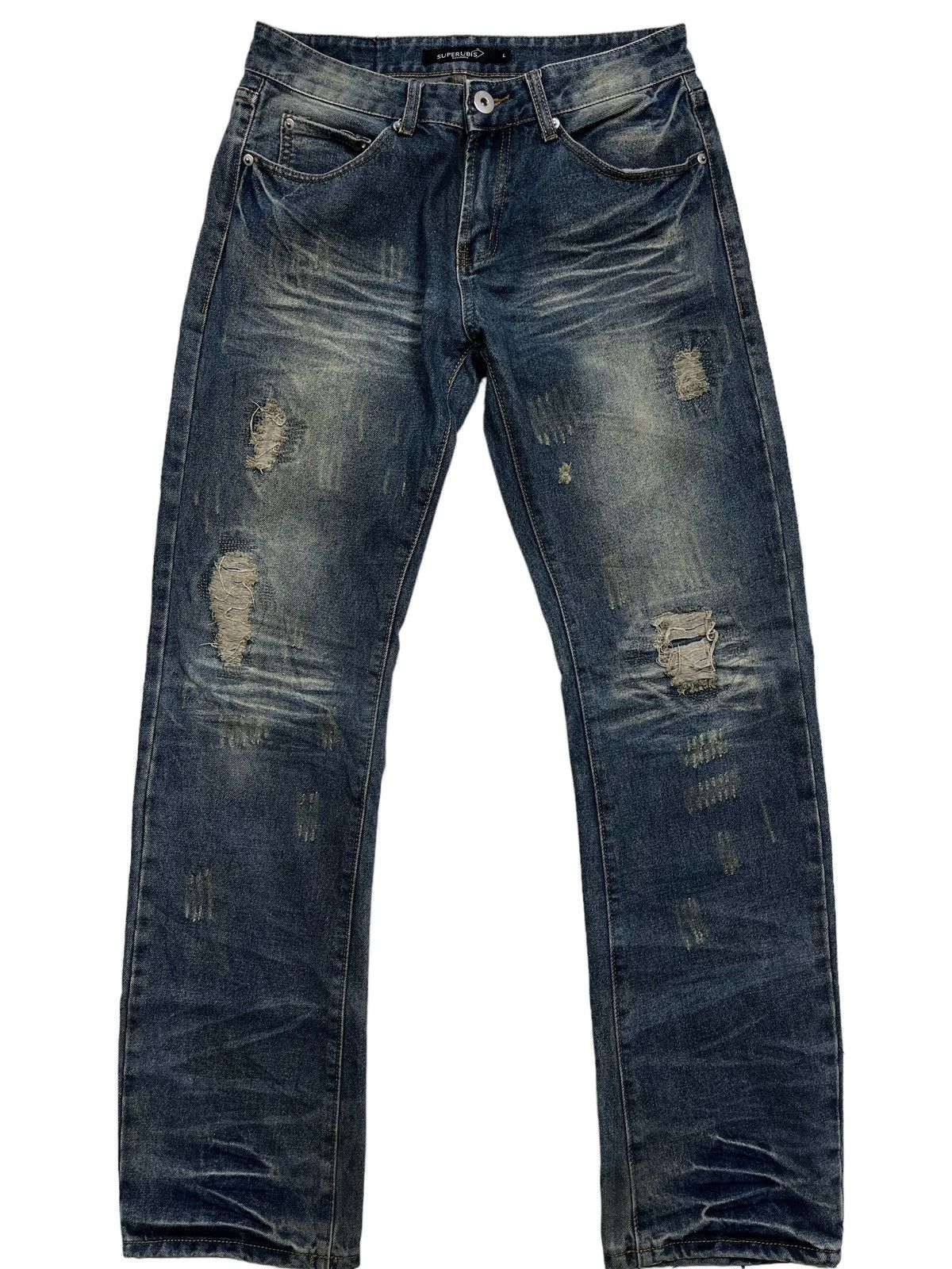 Japanese Brand Superubis by Valetta Denim Washed Distressed Pants Vintage Size US 30 / EU 46 - 1 Thumbnail