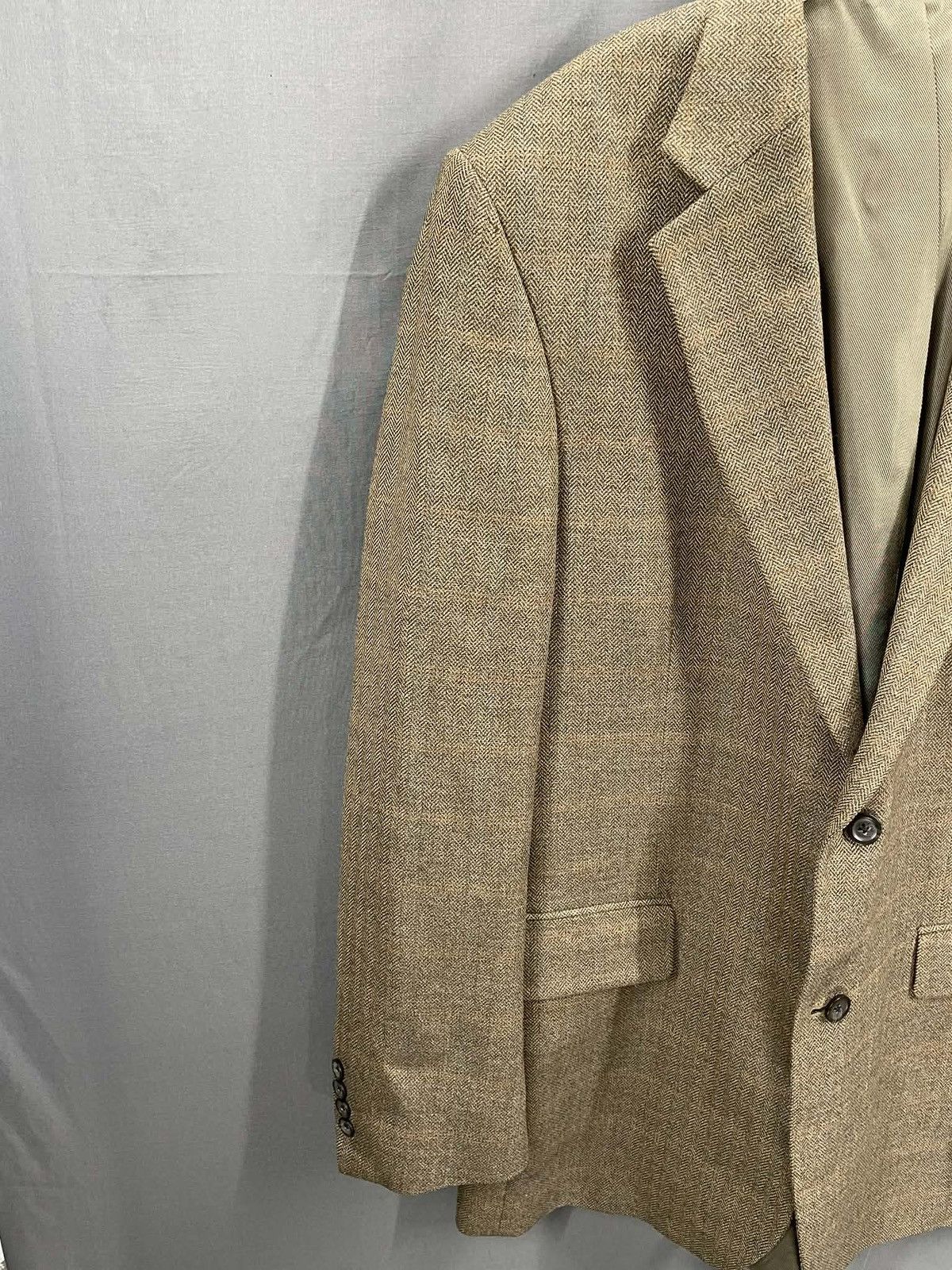 Oscar De La Renta Oscar de la Renta Herringbone Wool Blazer 44L Colombia Size 44L - 3 Thumbnail