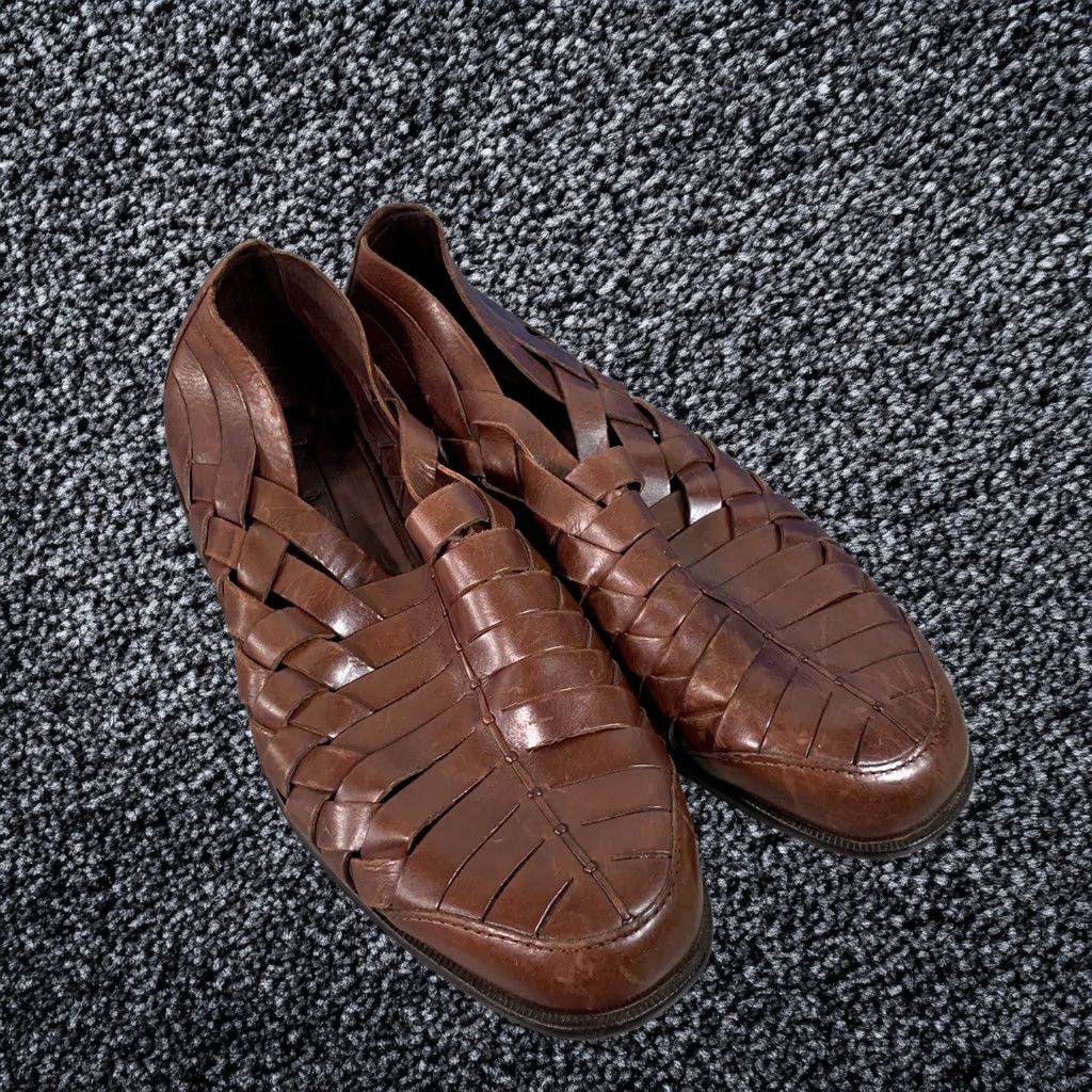 Vintage Cole Haan Resort Huarache Sandals Mens 10.5 D Brown Woven Leather Shoes, Men's (Size 11)