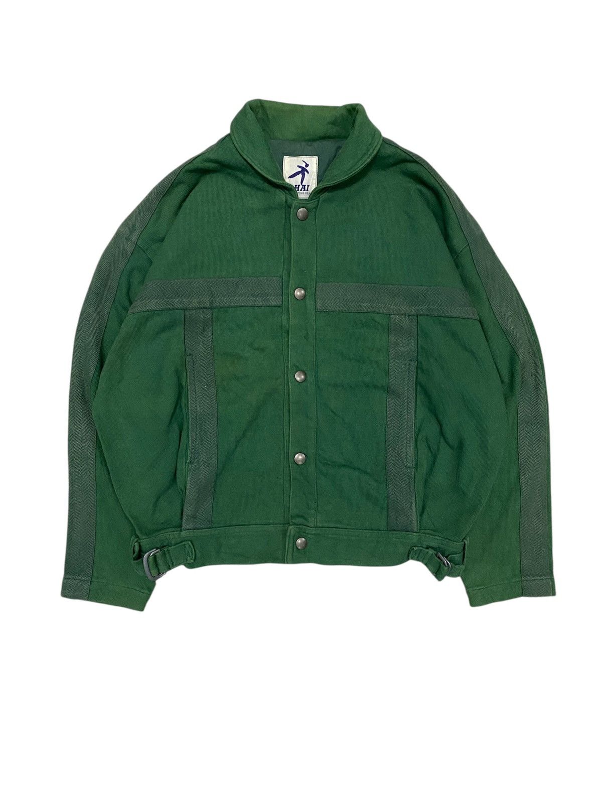 Issey Miyake 1990s Bondage Green Jacket Size US M / EU 48-50 / 2 - 1 Thumbnail