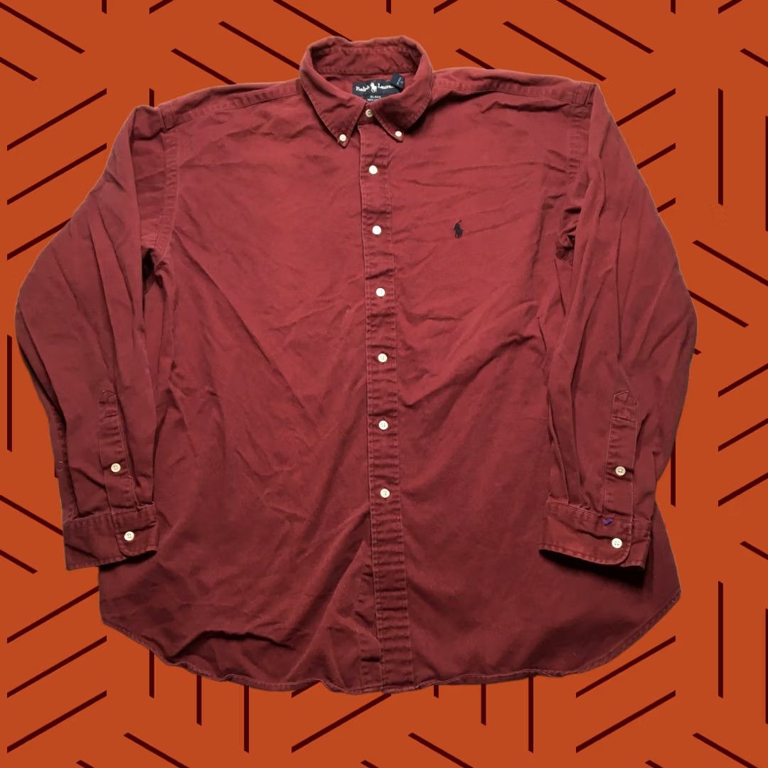 Polo Ralph Lauren VINTAGE Polo Ralph Lauren Shirt Mens 2XL Red Blake Polo Button Down Classic Fit Twill Shirt Size US XXL / EU 58 / 5 - 1 Thumbnail