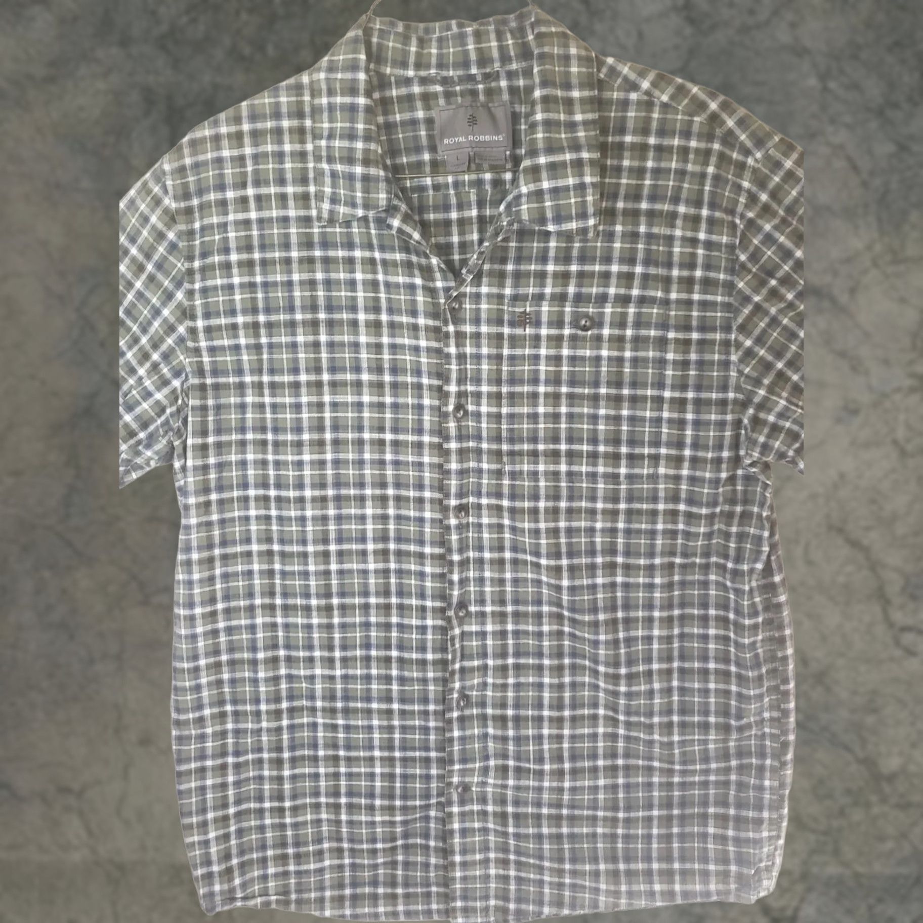 Royal Robbins VINTAGE Royal Robbins Men's Shirt Plaid Button-Front Short Sleeve Green Khaki White Regular L Size US L / EU 52-54 / 3 - 1 Thumbnail