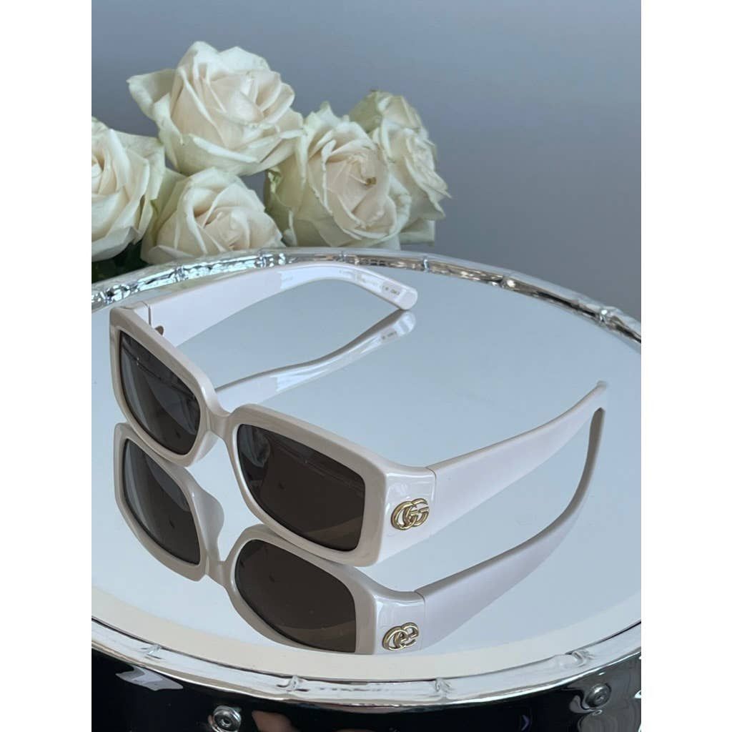 Gucci NEW Gucci GG1403S Ivory Unisex Marmont Sunglasses Size ONE SIZE - 7 Thumbnail