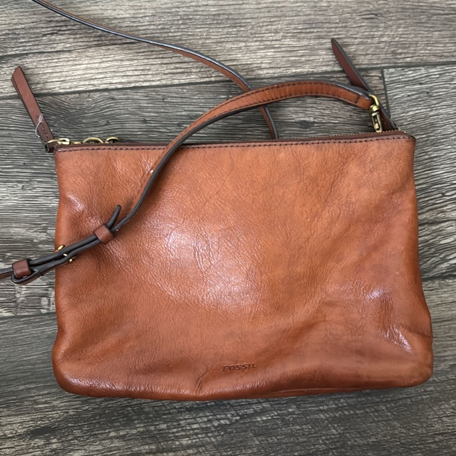 Fossil Fossil Devon Brown Leather Crossbody Bag Size ONE SIZE - 5 Thumbnail