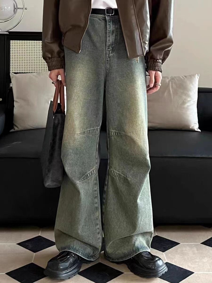 Japanese Brand × Jean Vintage washed distressed wide-leg jeans Size US 32 / EU 48 - 4 Thumbnail
