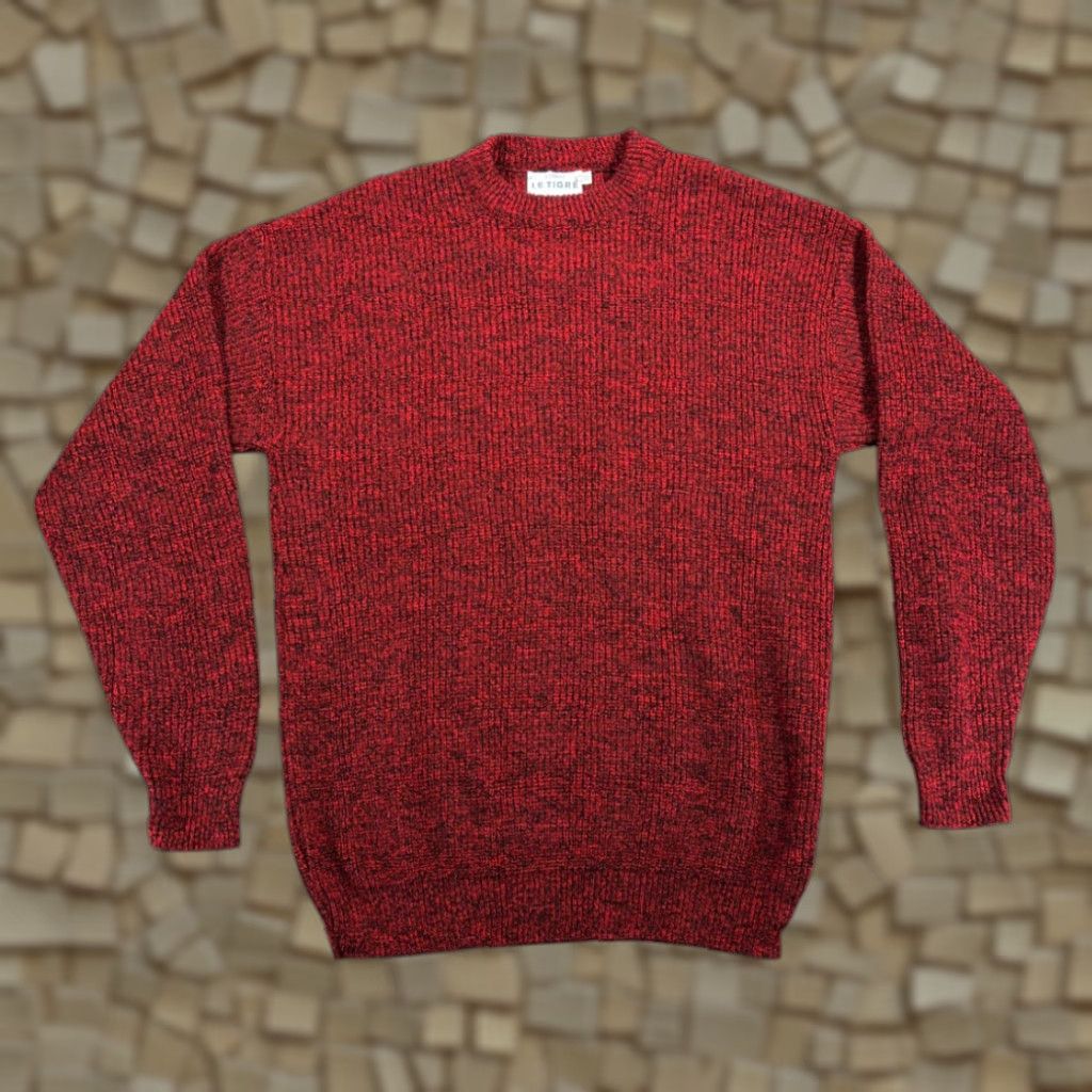 Vintage VINTAGE Le Tigre Sweater Adult LARGE TALL Red Black Speckled Chunky Knit USA 90s Mens Size US L / EU 52-54 / 3 - 1 Thumbnail