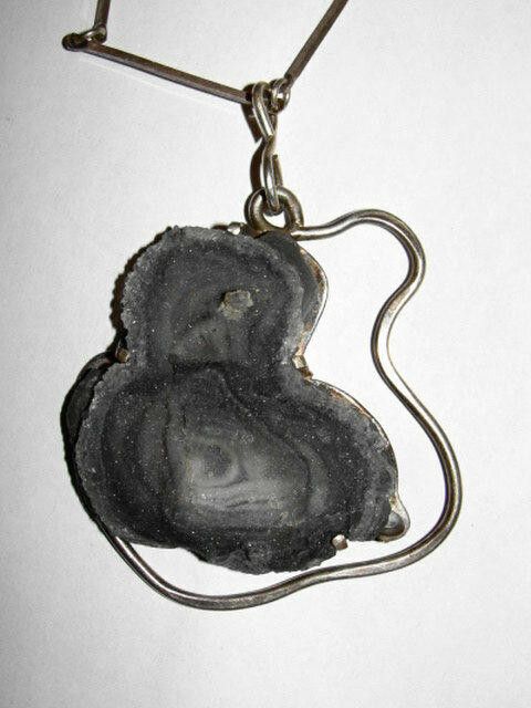 Designer Grey Chalcedony Druzy Necklace Size ONE SIZE - 2 Thumbnail