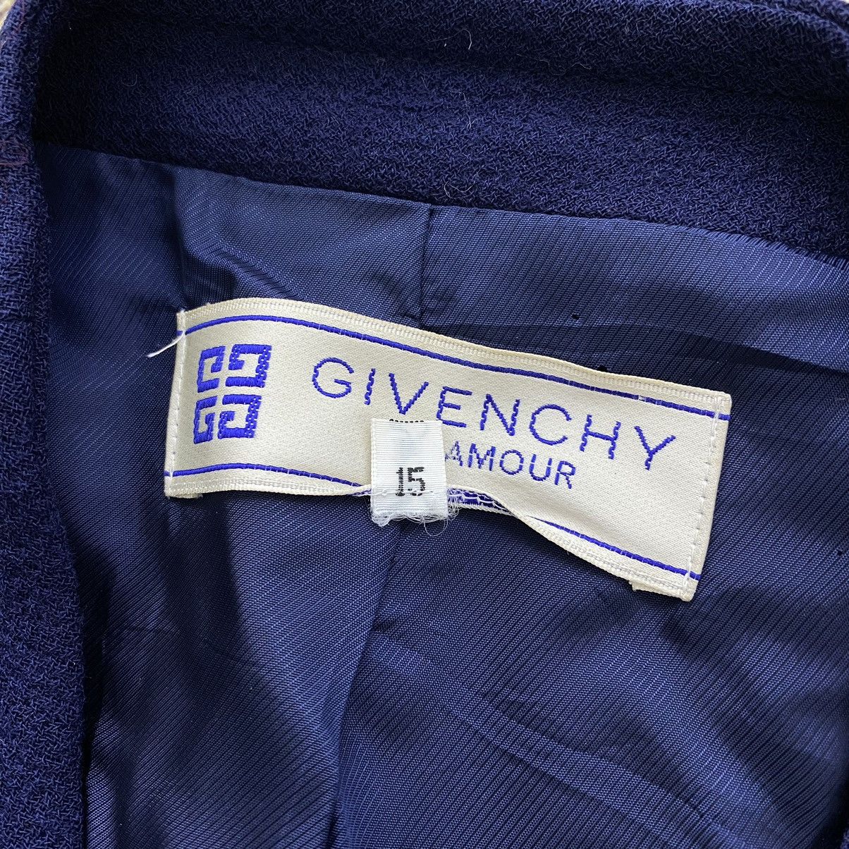 Givenchy Vintage 80s GIVENCHY GLAMOUR French Designer Blue Coat Size US M / EU 48-50 / 2 - 5 Thumbnail