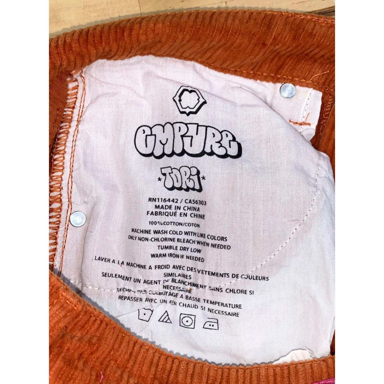 Empyre Empyre Tori Corduroy Pants Womens 3 Orange Corduroy Pants Ankle Baggy 10785 Women Size 26" / US 2 / IT 38 - 4 Thumbnail